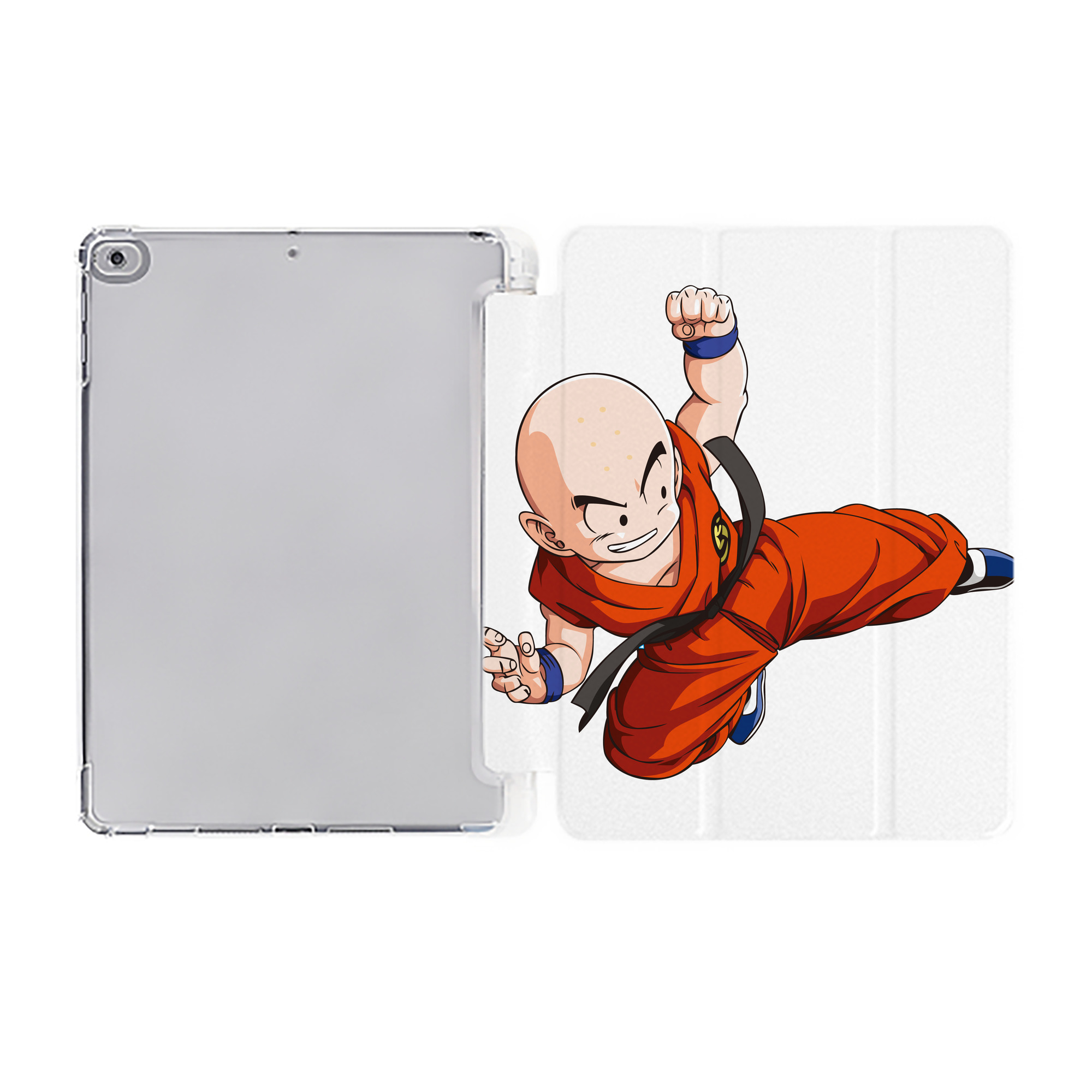 （画像用） ドラゴンボール クリリン DRAGON BALL krillin IPad ケース ペン収納付き 三つ折りスタンド PUレザー×シリコン 対応機種9.5/10.5/10.9インチ